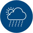 Icona Protección total frente a la radiación solar y la lluvia.